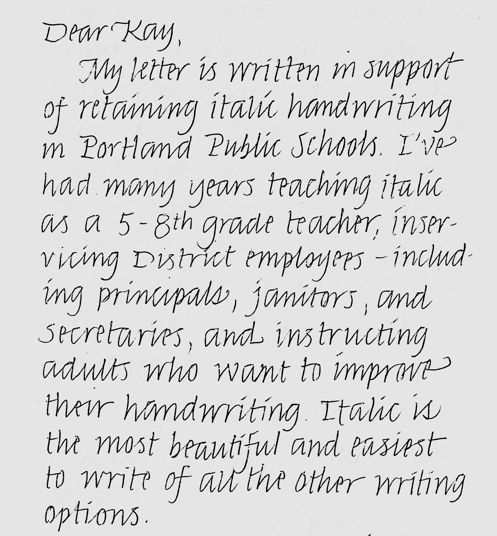 Italics examples. Handwriting italics.